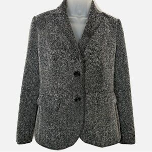 Talbots | Black/White Herringbone Tweed Blazer